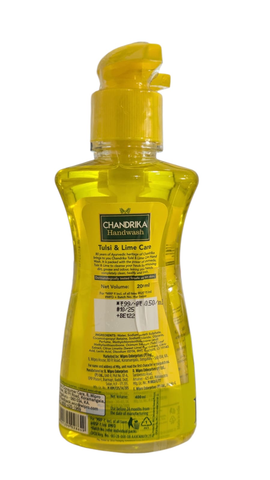 Chandrika Ayurvedic Handwash | Tulsi & Lime Care | Germ Protection & Natural Freshness