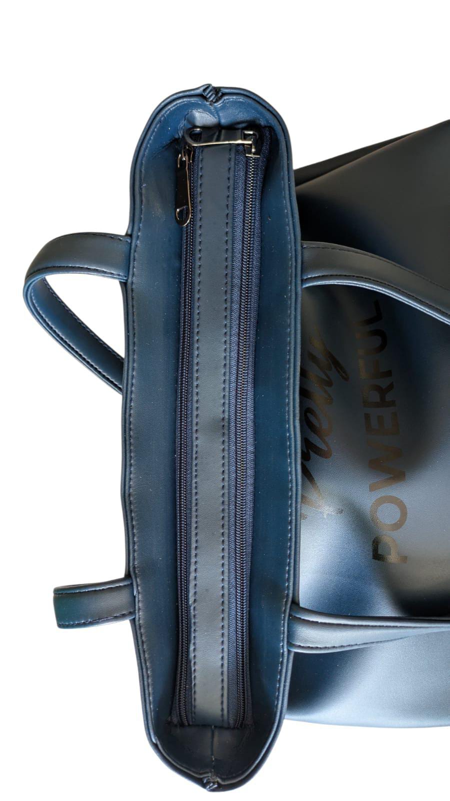 North Pole| Stylish Blue Faux Leather Tote Bag | Women’s Shoulder Tote | Everyday & Work Use