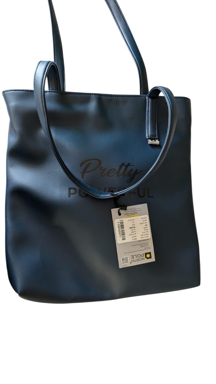 North Pole| Stylish Blue Faux Leather Tote Bag | Women’s Shoulder Tote | Everyday & Work Use