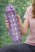 Water Bottle with Time Measurement, 900ML BPA Free Non-Toxic Sipper Bottle for Adults, Office, School, College, Gym
