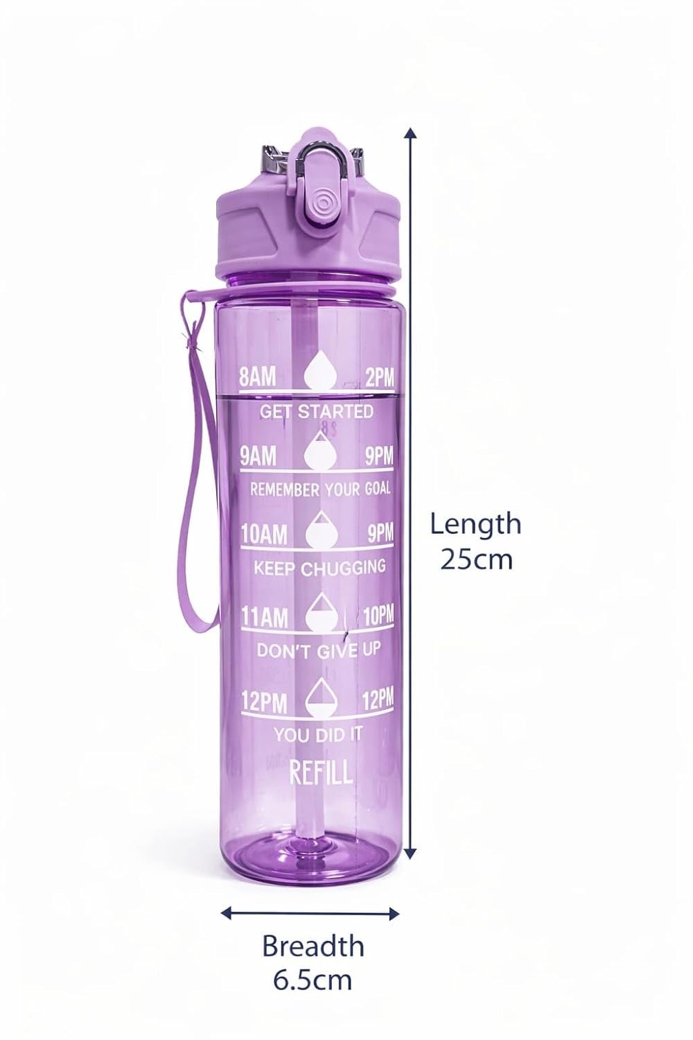 Water Bottle with Time Measurement, 900ML BPA Free Non-Toxic Sipper Bottle for Adults, Office, School, College, Gym