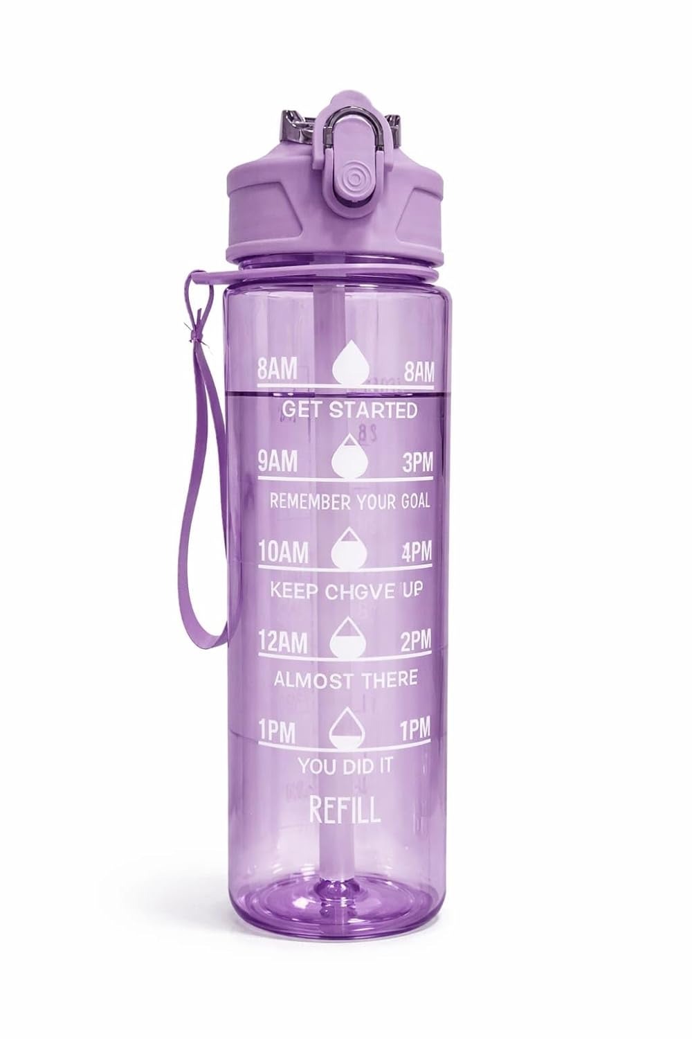 Water Bottle with Time Measurement, 900ML BPA Free Non-Toxic Sipper Bottle for Adults, Office, School, College, Gym