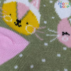 Baby Socks  - Pack of 2  for Baby Girls ( 0 - 6 Months ) , Color - Green & Yellow |infant socks 0-6 months | baby girl socks pack of 2 | soft cotton baby socks