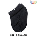 Baby Socks  - Pack of 2 for Baby boys ( 0 - 6 Months ), Color - Black & Gray , soft cotton baby socks, baby ankle socks,
