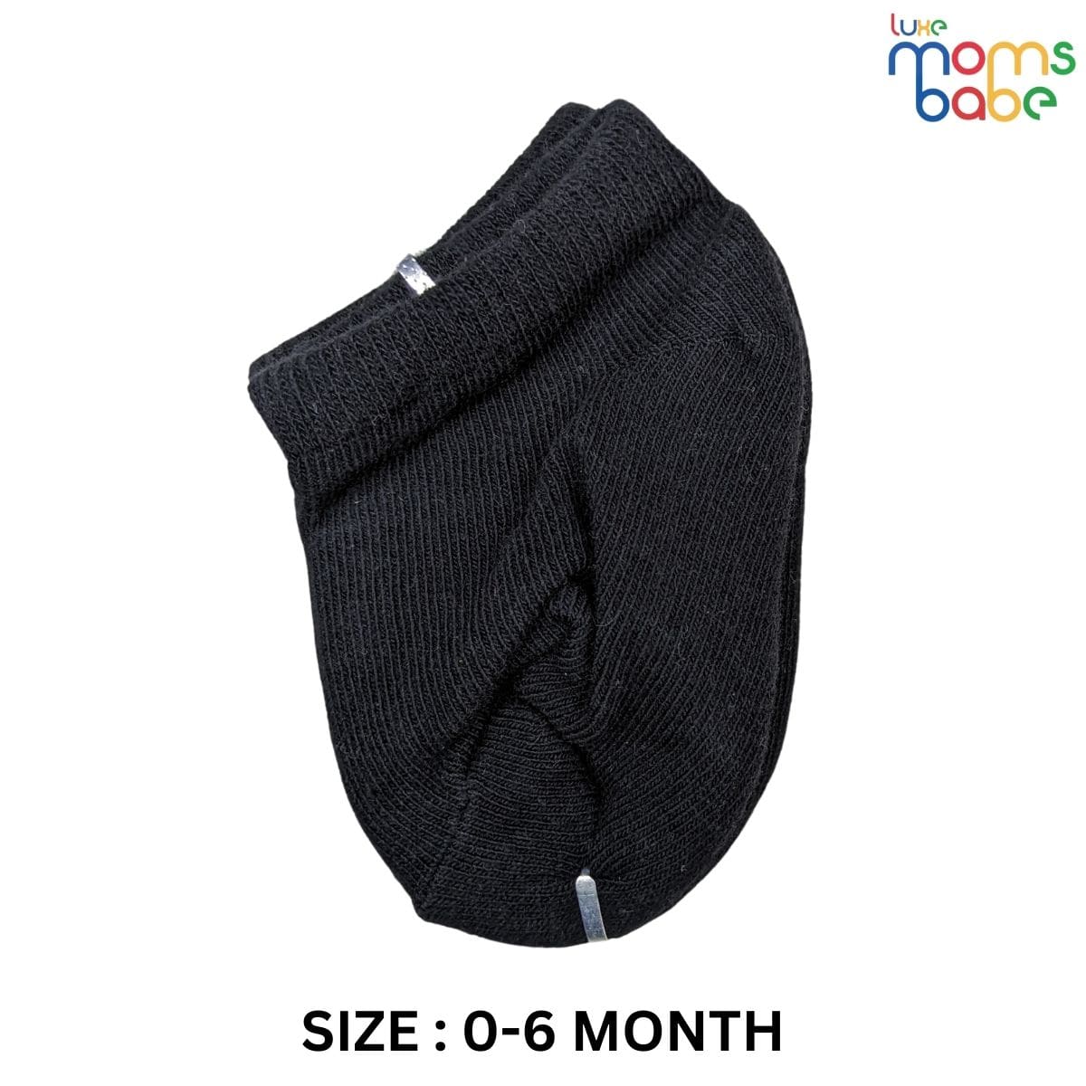 Baby Socks  - Pack of 2 for Baby boys ( 0 - 6 Months ), Color - Black & Gray , soft cotton baby socks, baby ankle socks,