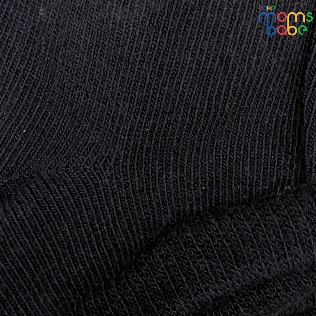 Baby Socks  - Pack of 2 for Baby boys ( 0 - 6 Months ), Color - Black & Gray , soft cotton baby socks, baby ankle socks,