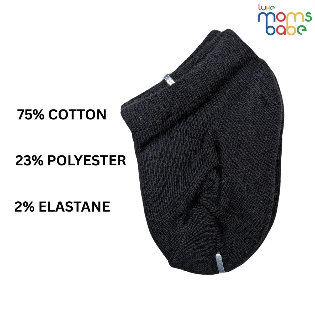 Baby Socks - Pack of 2 for Baby boys ( 0 - 6 Months ), Color - Black & Rose,soft cotton baby socks, baby boy socks set, black baby socks, rose color baby socks,