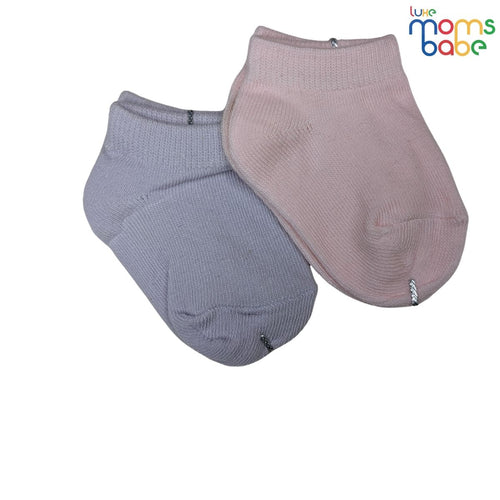 Baby Socks - Pack of 2 for Baby boys ( 0 - 6 Months ) Color -  Light Blue & Light Pink ,soft cotton baby socks, light blue baby socks, light pink baby socks,