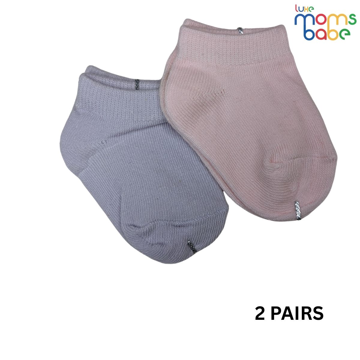 Baby Socks - Pack of 2 for Baby boys ( 0 - 6 Months ) Color -  Light Blue & Light Pink ,soft cotton baby socks, light blue baby socks, light pink baby socks,