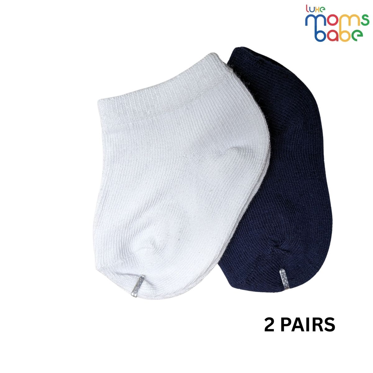 Baby Socks - Pack of 2 for Baby boys ( 0 - 6 Months ), Color - Black &  White ,soft cotton baby socks, breathable baby socks, gentle baby foot wear,