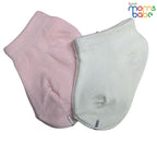 Baby Socks - Pack of 2 for Baby boys ( 0 - 6 Months ), Color - Light Pink & White,cotton baby socks, baby ankle socks, baby socks pack of 2,