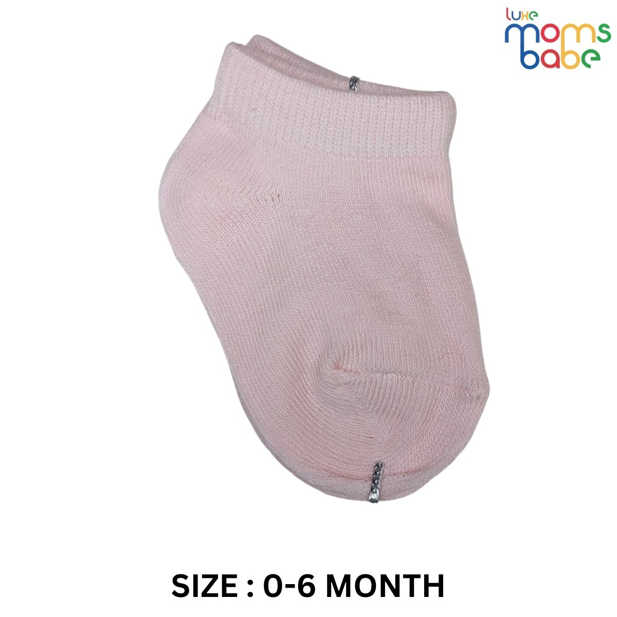 Baby Socks - Pack of 2 for Baby boys ( 0 - 6 Months ), Color - Light Pink & White,cotton baby socks, baby ankle socks, baby socks pack of 2,