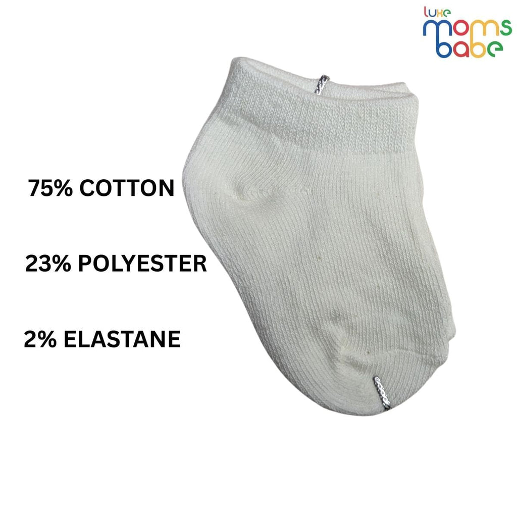Baby Socks - Pack of 2 for Baby boys ( 0 - 6 Months ), Color - Light Pink & White,cotton baby socks, baby ankle socks, baby socks pack of 2,