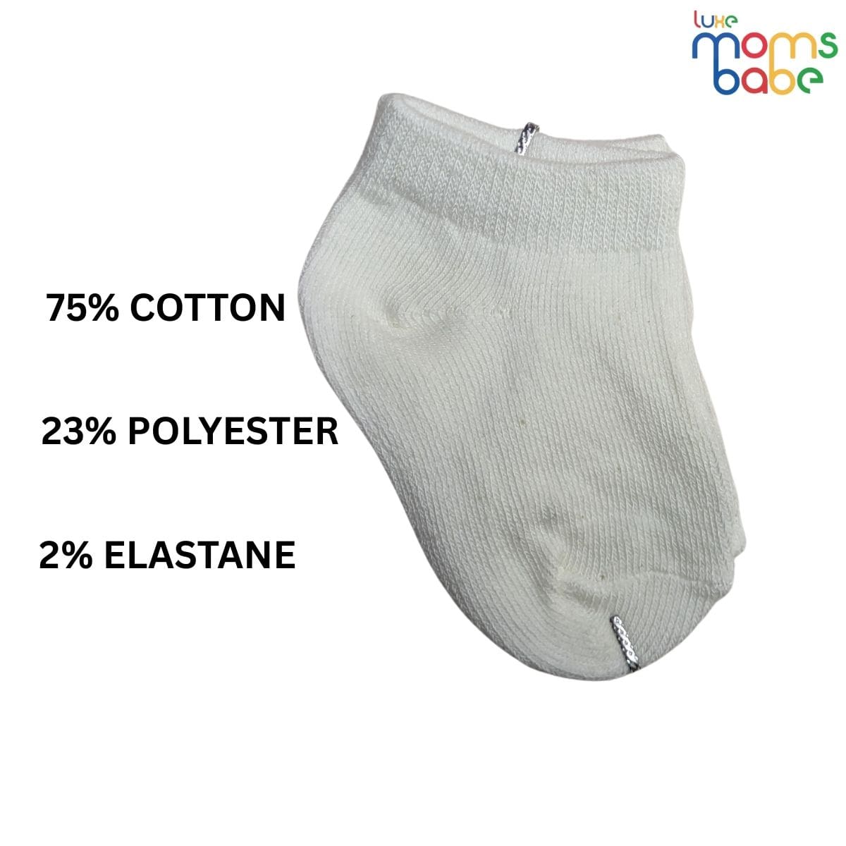 Baby Socks - Pack of 2 for Baby boys ( 0 - 6 Months ), Color - Light Pink & White,cotton baby socks, baby ankle socks, baby socks pack of 2,