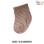 Baby Socks - Pack of 2 for Baby Girls ( 0 - 6 Months ) , Color - Light Brown & White ,Soft baby socks ,Cotton baby socks ,Comfortable baby socks ,