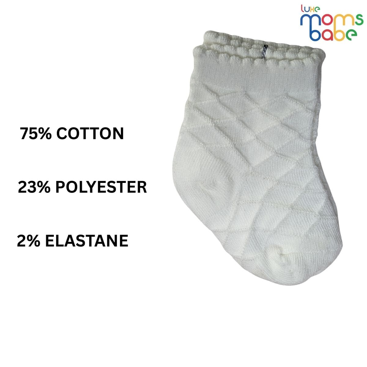 Baby Socks - Pack of 2 for Baby Girls ( 0 - 6 Months ) , Color - Light Brown & White ,Soft baby socks ,Cotton baby socks ,Comfortable baby socks ,