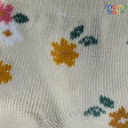 Baby Socks - Pack of 2 for Baby Girls ( 0 - 6 Months ) , Color - Green & Cream, cute baby socks, green baby socks, cream baby socks,