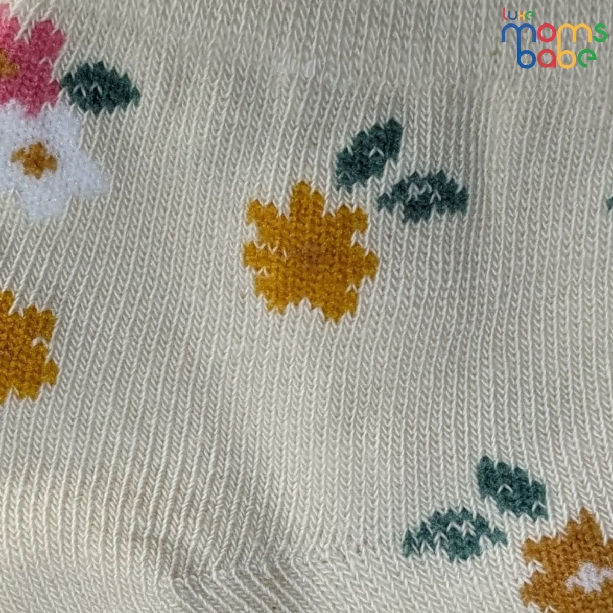 Baby Socks - Pack of 2 for Baby Girls ( 0 - 6 Months ) , Color - Green & Cream, cute baby socks, green baby socks, cream baby socks,