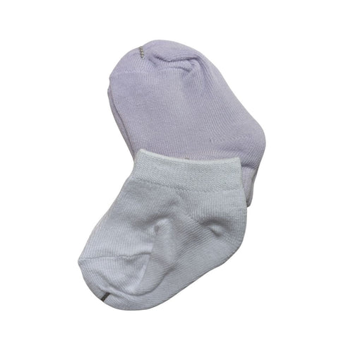 Baby Socks  - Pack of 2  for Baby boys ( 0 - 6 Months ), Color - White & Light purple ,soft baby socks, cozy socks for babies, white and purple baby socks,