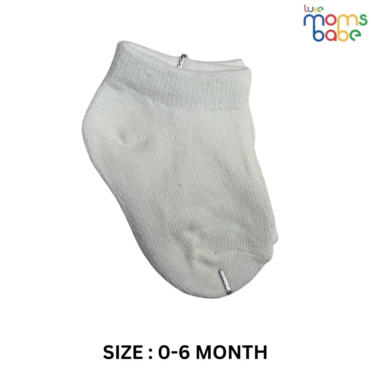 Baby Socks  - Pack of 2  for Baby boys ( 0 - 6 Months ), Color - White & Light purple ,soft baby socks, cozy socks for babies, white and purple baby socks,