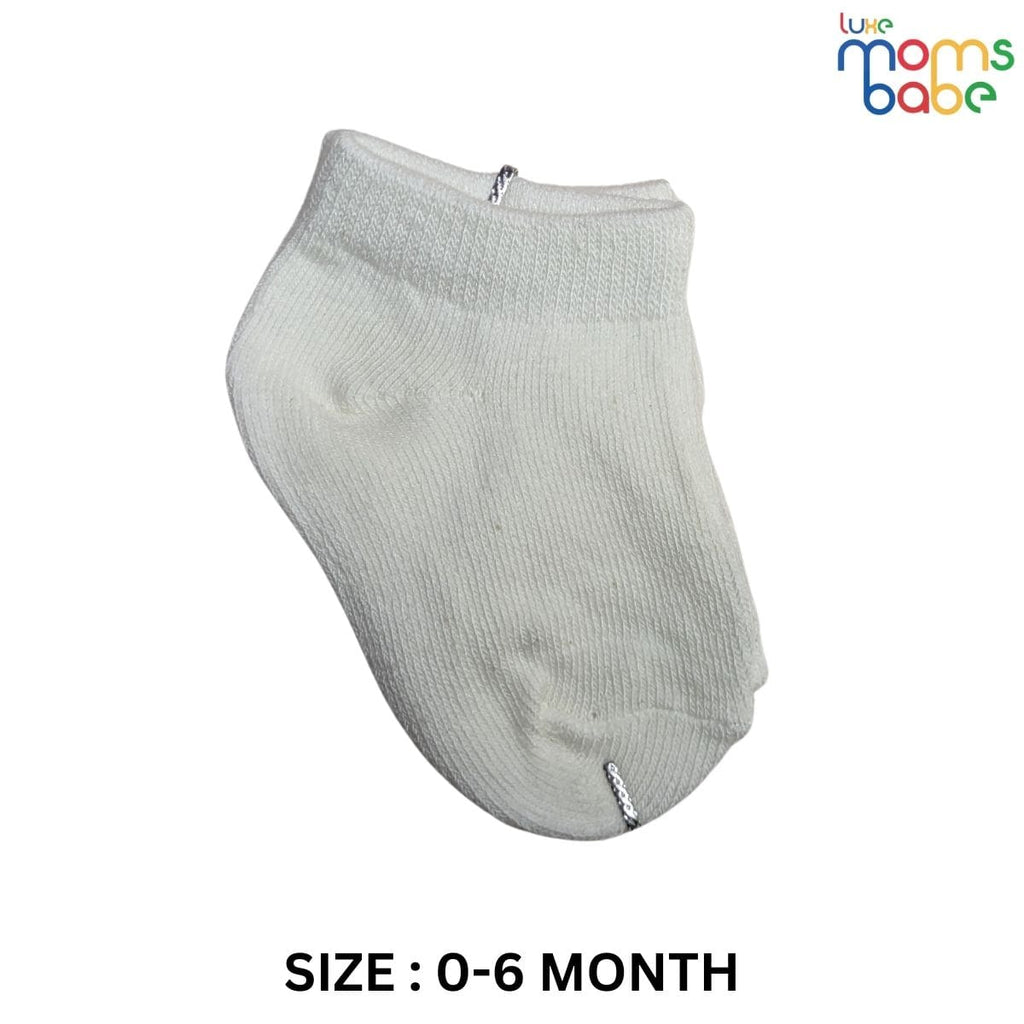 Baby Socks - Pack of 2 for Baby Boys (0 - 6 Months) Color - White & blue-grey ,Soft cotton baby socks,Cute baby footwear, Baby boy clothing essentials