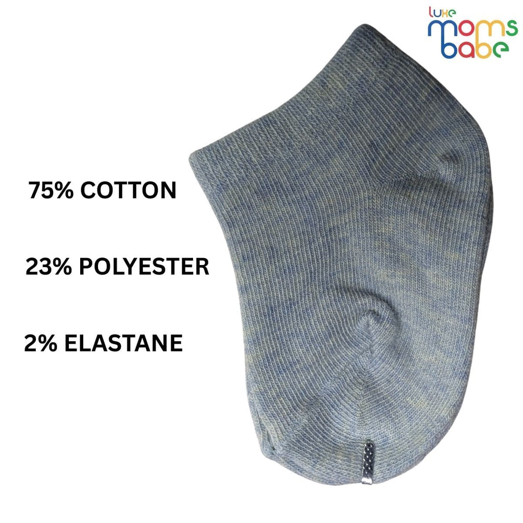 Baby Socks - Pack of 2 for Baby Boys (0 - 6 Months) Color - White & blue-grey ,Soft cotton baby socks,Cute baby footwear, Baby boy clothing essentials
