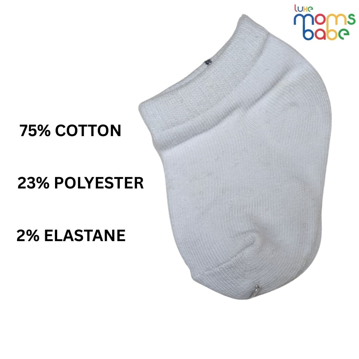 Baby Socks - Pack of 2 for Baby boys ( 0 - 6 Months ), Color - Cream & White, Cute baby socks pack ,Breathable baby socks ,Cotton baby socks ,Non-slip baby sock