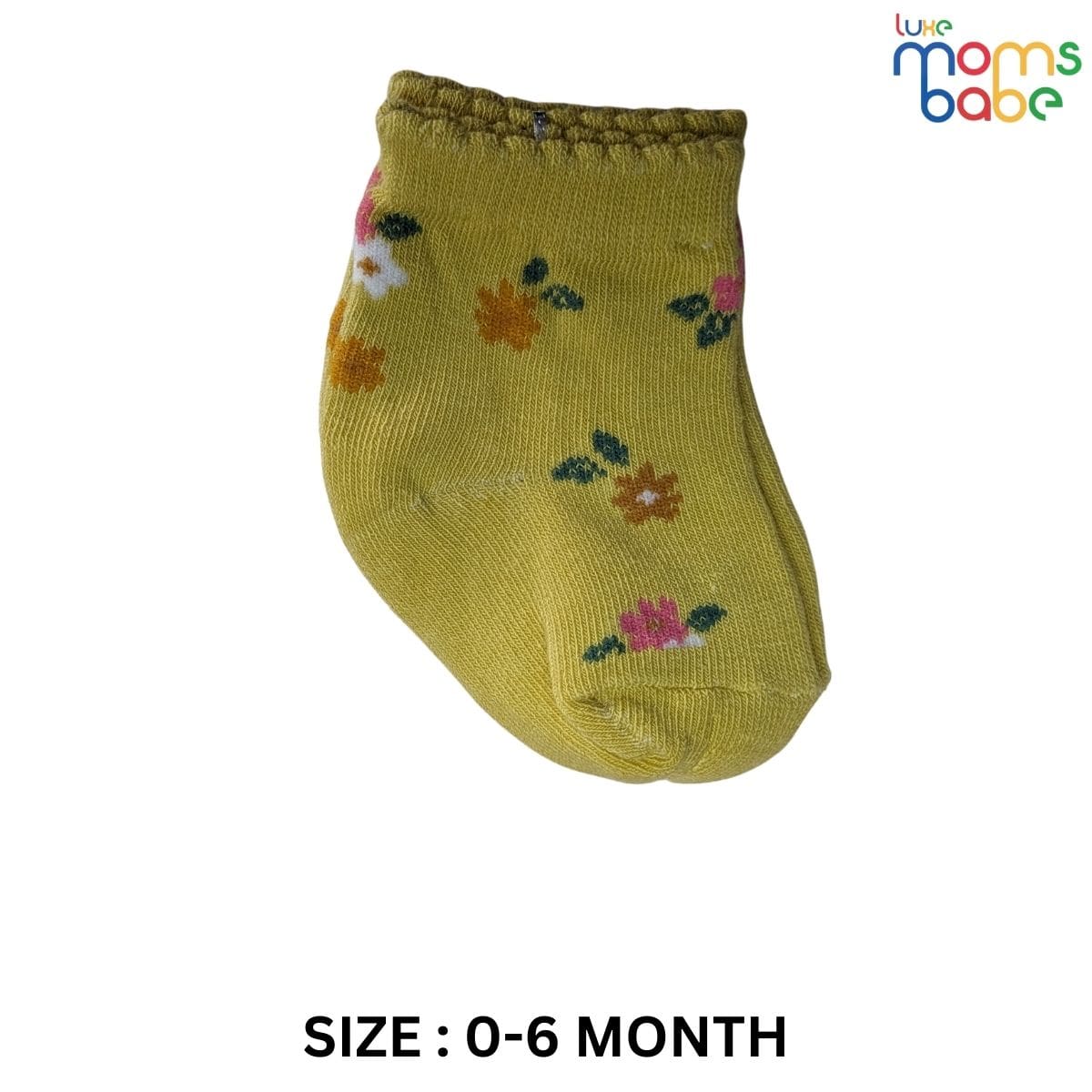 Baby Socks - Pack of 2 for Baby Girls (0 - 6 Months)Color - Green & Yellow ,soft baby socks, newborn socks, infant socks, toddler socks, cotton baby socks,
