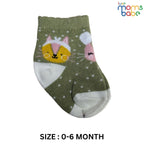 Baby Socks - Pack of 2 for Baby Girls (0 - 6 Months) Color - Pink & Green, cute baby socks, soft baby socks, infant socks, breathable baby socks, toddler socks