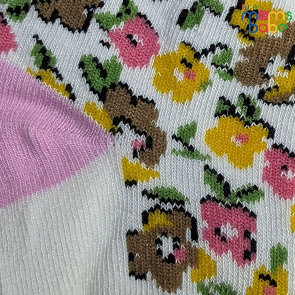Baby Socks - Pack of 2 for Baby Girls (0 - 6 Months) Color - Pink & Green, cute baby socks, soft baby socks, infant socks, breathable baby socks, toddler socks