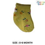 Baby Socks - Pack of 2 for Baby Girls (0 - 6 Months) Color - Pink & Yellow ,comfortable newborn socks, anti-slip baby socks, gentle skin baby socks,