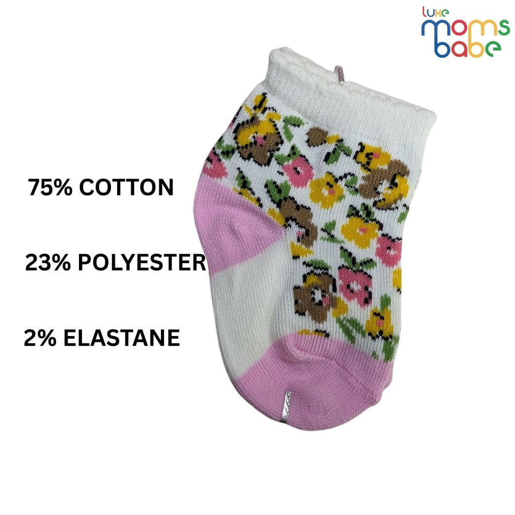Baby Socks - Pack of 2 for Baby Girls (0 - 6 Months) Color - Pink & Yellow ,comfortable newborn socks, anti-slip baby socks, gentle skin baby socks,