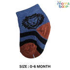 Baby Socks - Pack of 2 for Baby boys ( 0 - 6 Months ), Color - Navy Blue - Gray ,Soft cotton baby socks pack of 2 , Navy blue and gray newborn socks ,