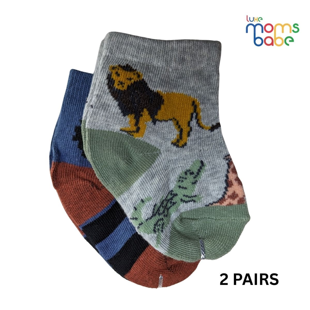Baby Socks - Pack of 2 for Baby boys ( 0 - 6 Months ), Color - Gray & Navy Blue,soft baby socks, breathable baby socks, comfy baby socks, toddler socks,