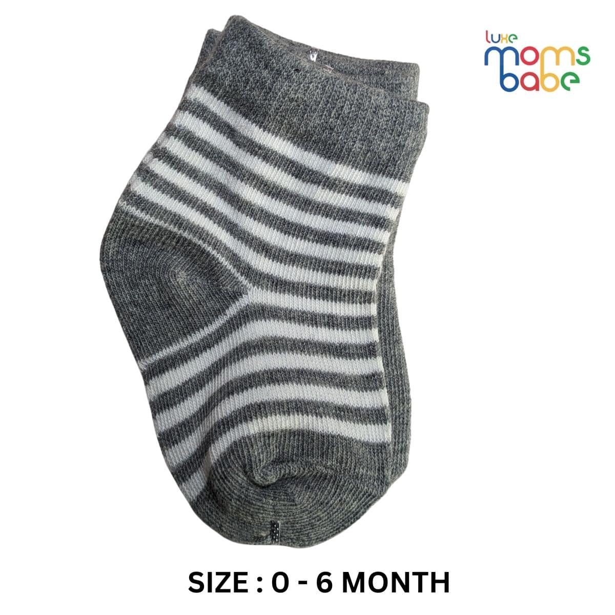 Baby Socks - Pack of 2 for Baby boys ( 0 - 6 Months ), Color - Gray,newborn socks, infant socks, 0-6 months socks, soft baby socks, breathable baby socks,