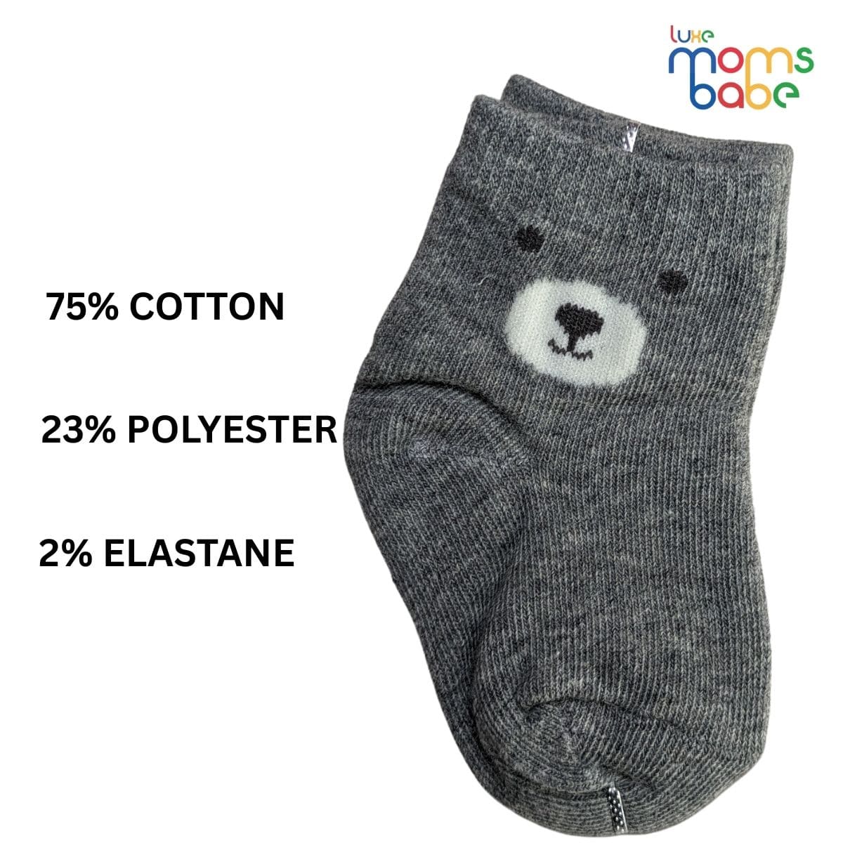 Baby Socks - Pack of 2 for Baby boys ( 0 - 6 Months ), Color - Gray,newborn socks, infant socks, 0-6 months socks, soft baby socks, breathable baby socks,