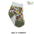 Baby Socks - Pack of 2 for Baby Girls (0 - 6 Months) Color - Light pink & Green,baby girl ankle socks, breathable baby socks, anti slip baby socks girls,