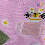 Baby Socks - Pack of 2 for Baby Girls (0 - 6 Months) Color - Light pink & Green,baby girl ankle socks, breathable baby socks, anti slip baby socks girls,