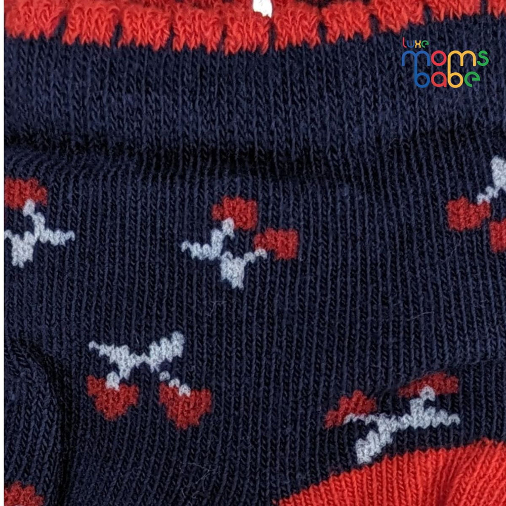 Baby Socks - Pack of 2 for Baby Girls (0 - 6 Months) Color - Navy Blue & White,soft baby socks, infant socks pack of 2, breathable baby socks, comfortable baby,