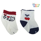 Baby Socks - Pack of 2 for Baby Girls (0 - 6 Months) Color - White ,skin-friendly baby socks,  daily wear baby socks, baby socks for sensitive skin,