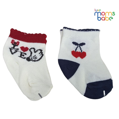Baby Socks - Pack of 2 for Baby Girls (0 - 6 Months) Color - White ,skin-friendly baby socks,  daily wear baby socks, baby socks for sensitive skin,