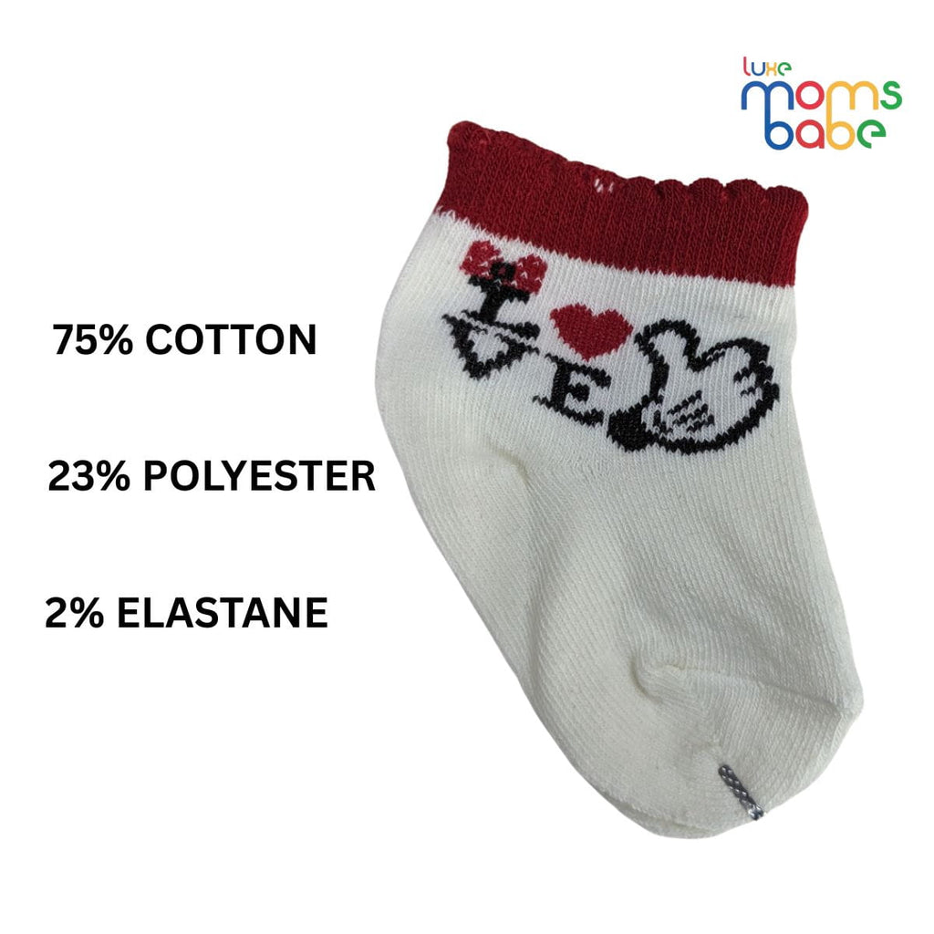 Baby Socks - Pack of 2 for Baby Girls (0 - 6 Months) Color - White ,skin-friendly baby socks,  daily wear baby socks, baby socks for sensitive skin,