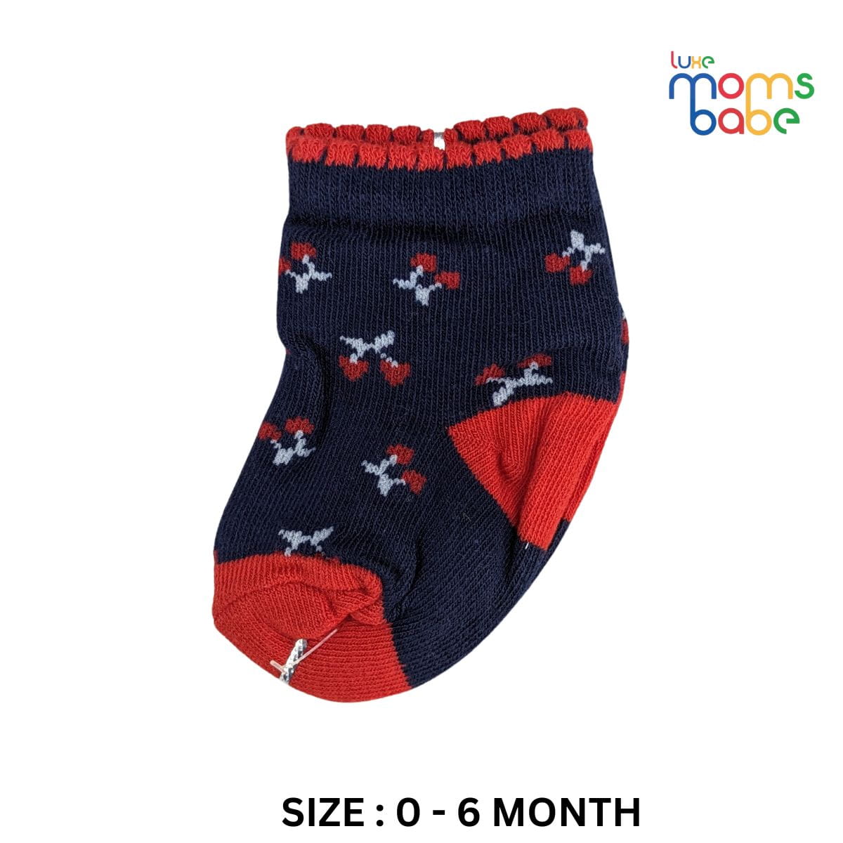 Baby Socks - Pack of 2 for Baby Girls (0 - 6 Months) Color - Navy Blue & Light Pink, cute baby girl socks, daily wear baby socks, infant clothing accessories,