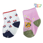 Baby Socks - Pack of 2 for Baby Girls (0 - 6 Months) Color - White & Light Pink ,comfortable baby socks, skin friendly baby socks, daily wear baby socks,