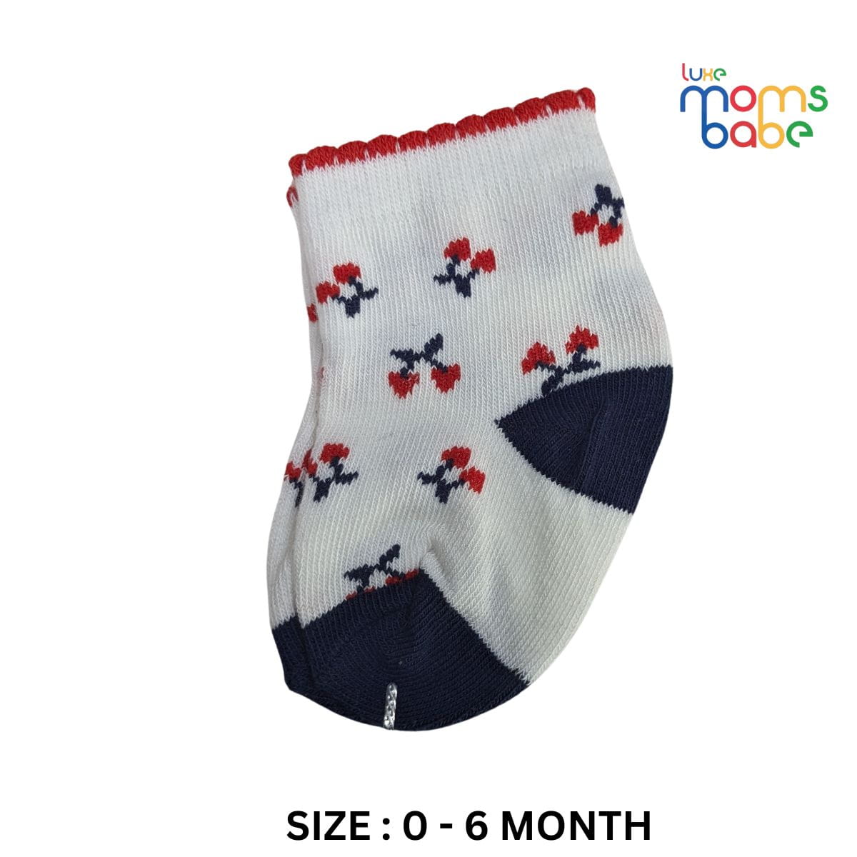 Baby Socks - Pack of 2 for Baby Girls (0 - 6 Months) Color - White & Green,breathable baby socks, skin-friendly baby socks, baby ankle socks, daily wear baby .