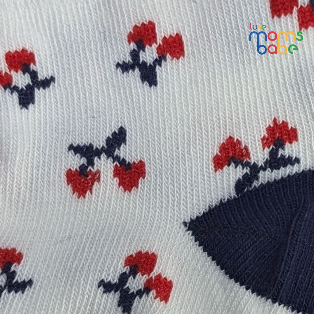 Baby Socks - Pack of 2 for Baby Girls (0 - 6 Months) Color - White & Green,breathable baby socks, skin-friendly baby socks, baby ankle socks, daily wear baby .