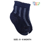 Baby Socks - Pack of 2 for Baby Girls (0 - 6 Months) Color - Red & Navy Blue,comfortable infant socks, baby winter socks, baby daily wear socks,