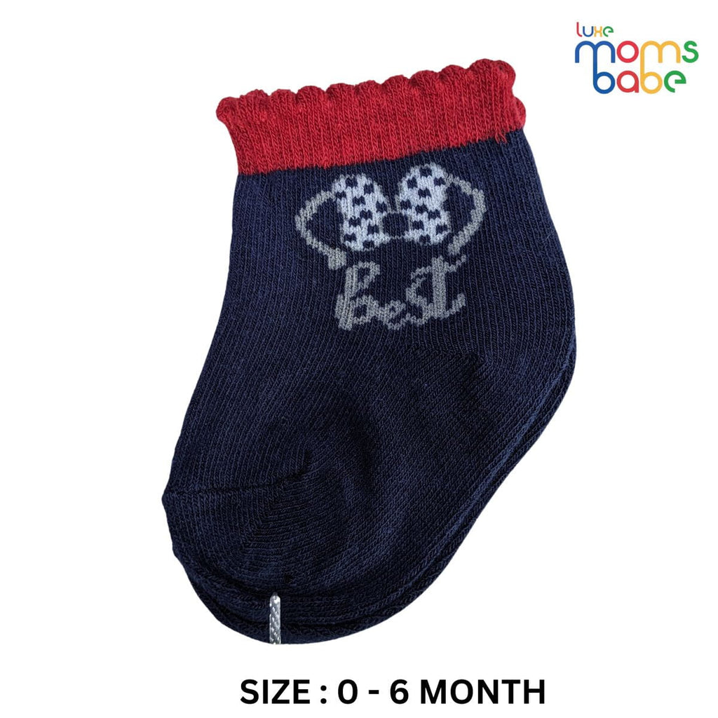 Baby Socks - Pack of 2 for Baby Girls (0 - 6 Months) Color - Red & Navy Blue,baby ankle socks, anti slip baby socks, breathable baby socks, comfortable .