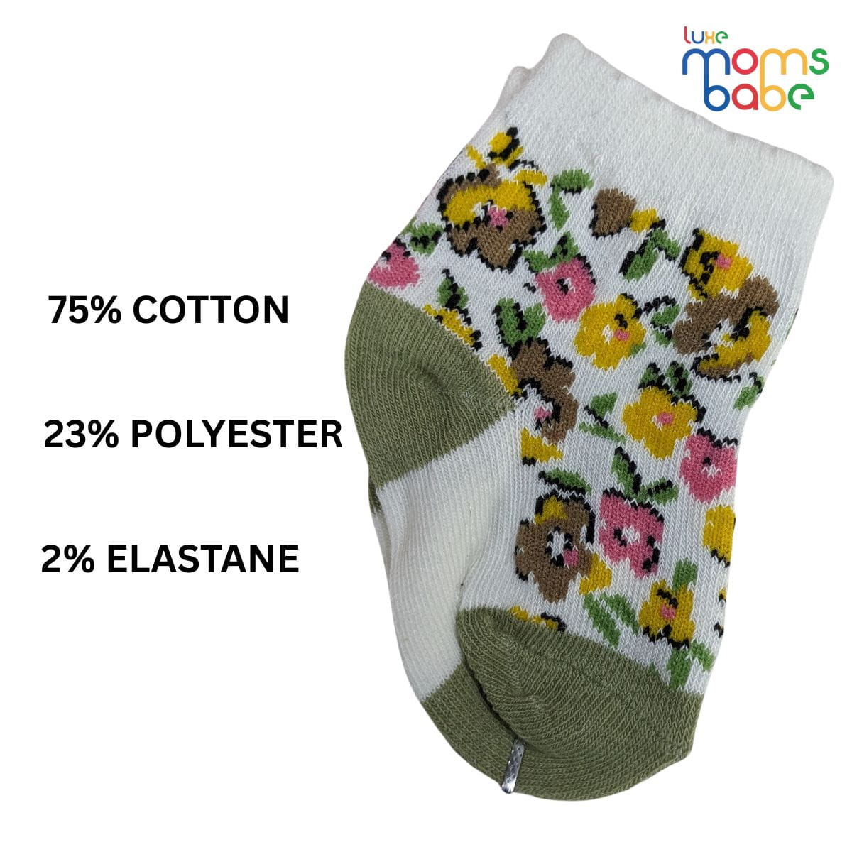 Baby Socks - Pack of 2 for Baby Girls (0 - 6 Months) Color - Red & Green,baby foot wear socks, comfortable baby socks, cute baby girl socks,