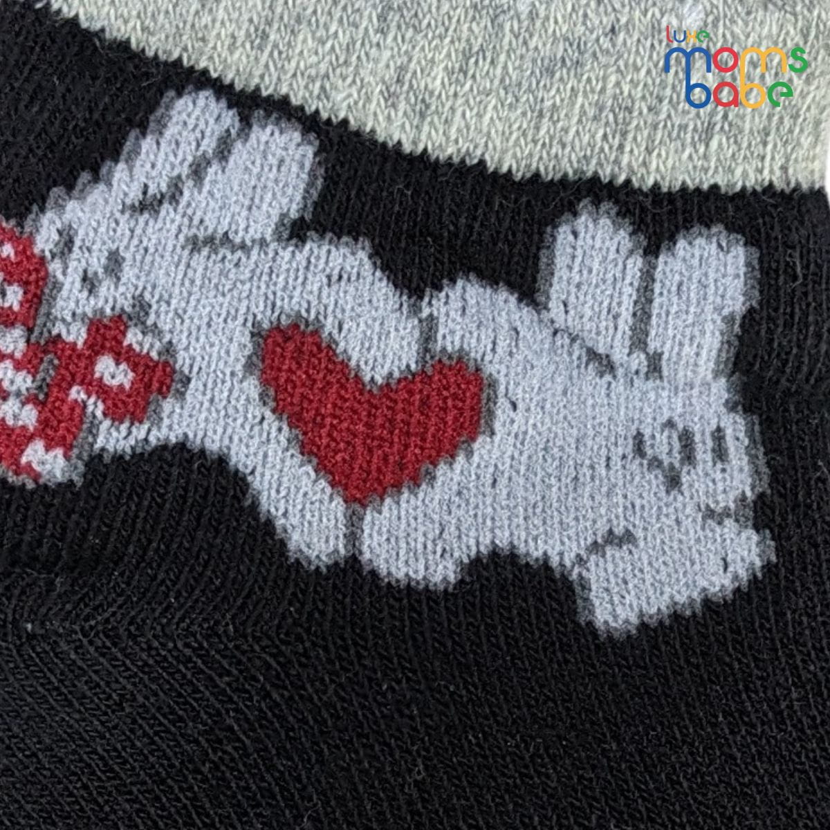 Baby Socks - Pack of 2 for Baby Girls (0 - 6 Months) Color - Black & Gray, baby clothing accessories, infant cotton socks, baby gift socks, baby foot wear,